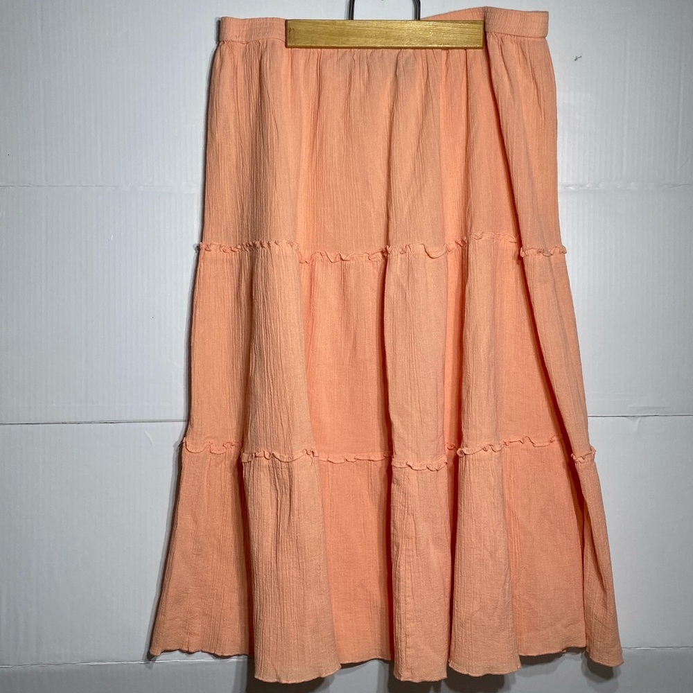 J1-#15 220 collection size petite, large peachy, orange color, waistband